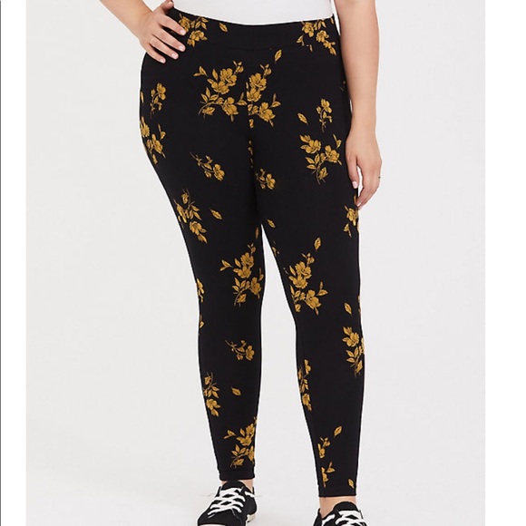 torrid Pants - Torrid Yellow flower leggings